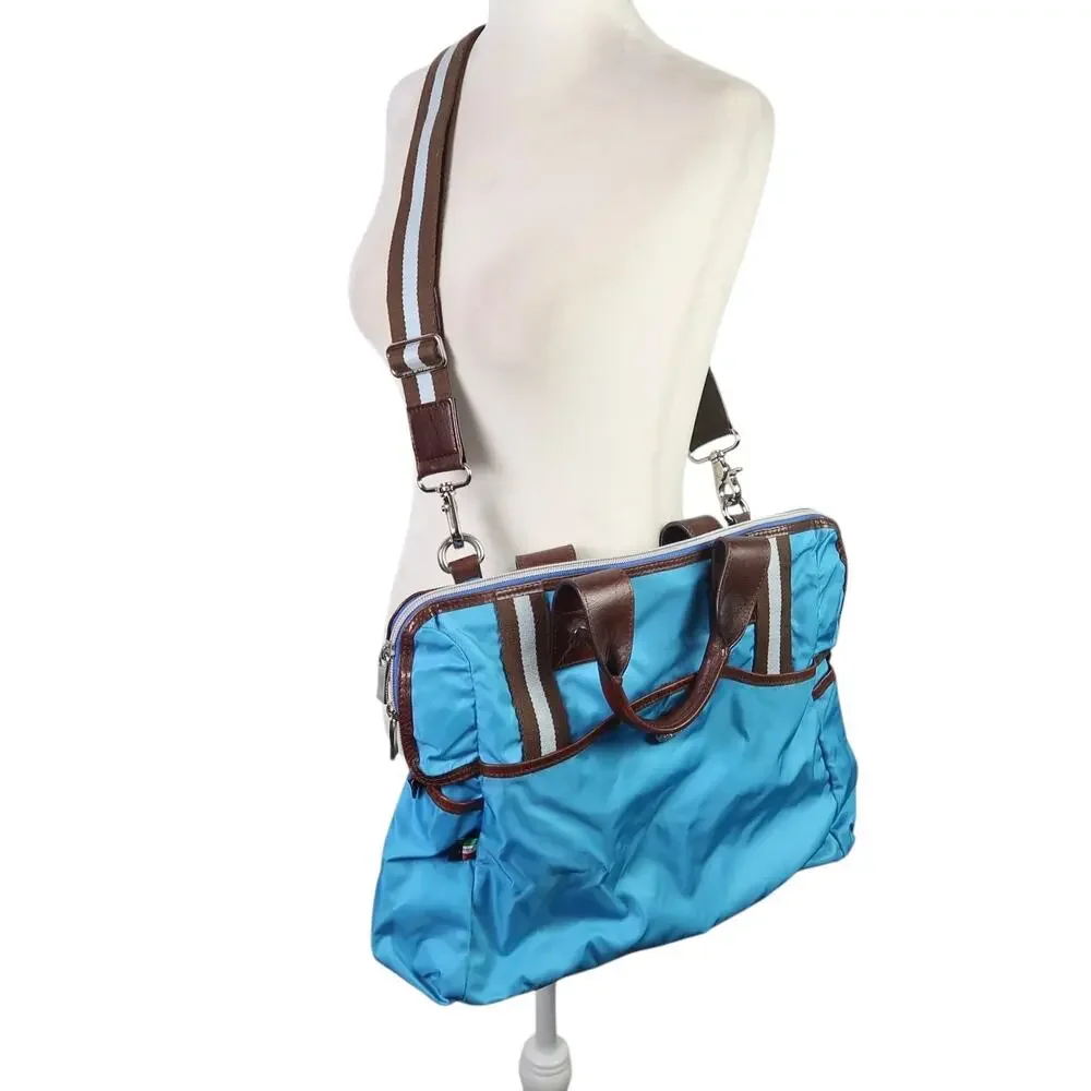 Orobianco blue nylon large tote bag purse